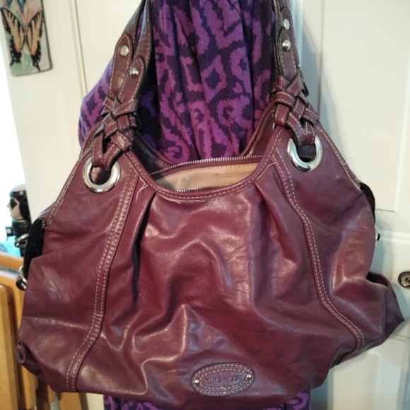 Large Purple Leather Nine West Bag - Picture 1 of 8